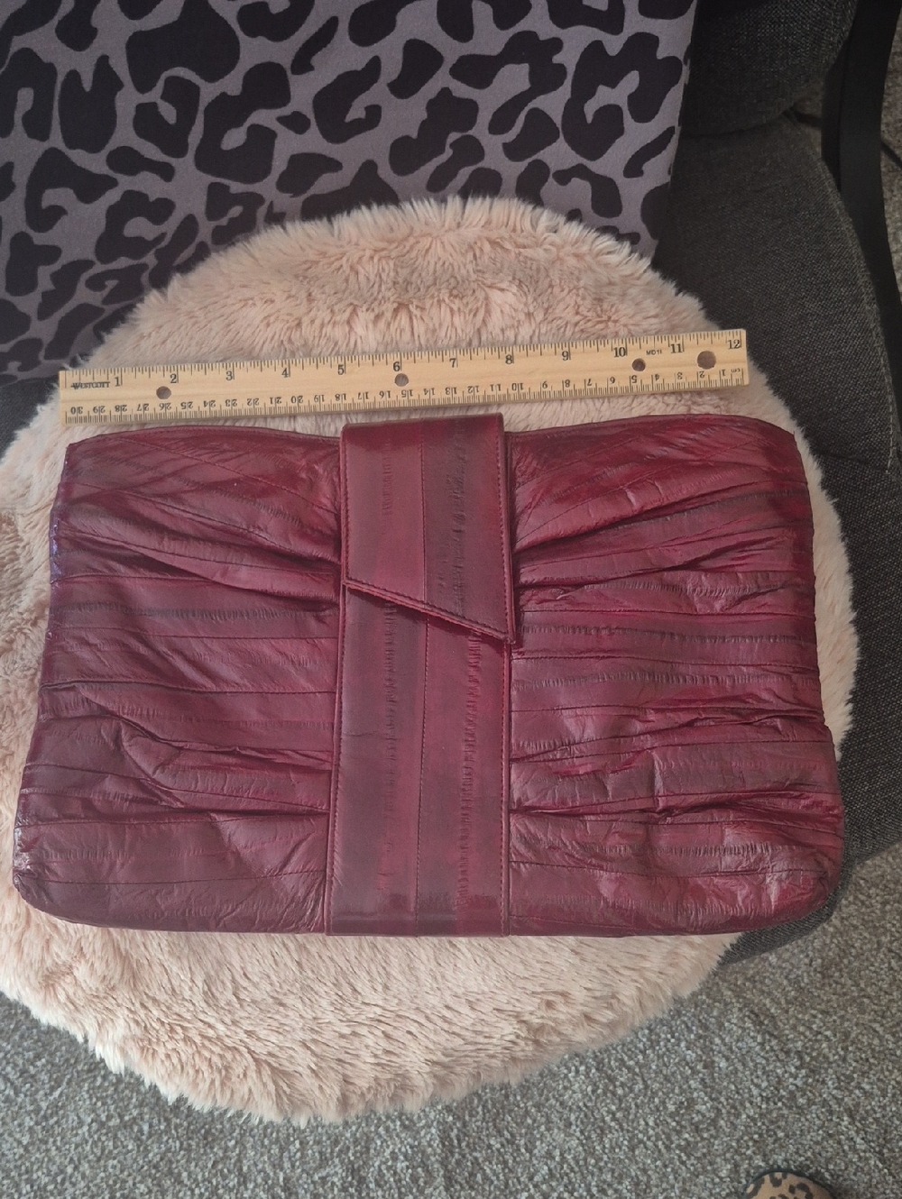 Elegant Burgundy Womens Clutch Bag